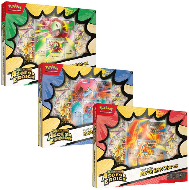 Pokemon Ascesa Eroica Collezione Mega Emboar, Faraligatr e Meganium